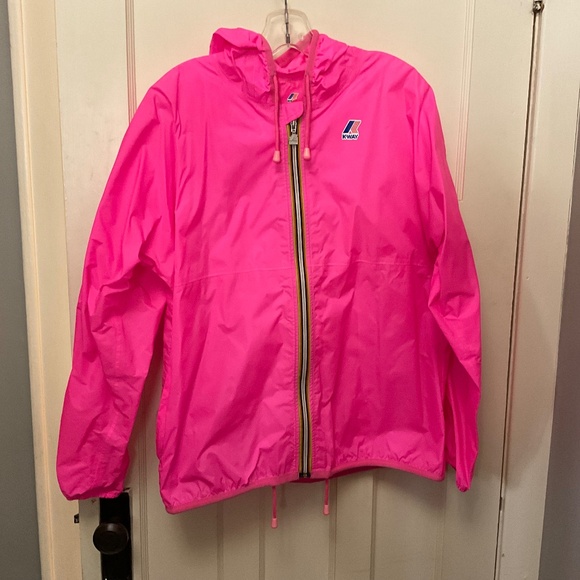 Women’s Large Hot Pink K Way Jacket Wind Breaker - Picture 1 of 7